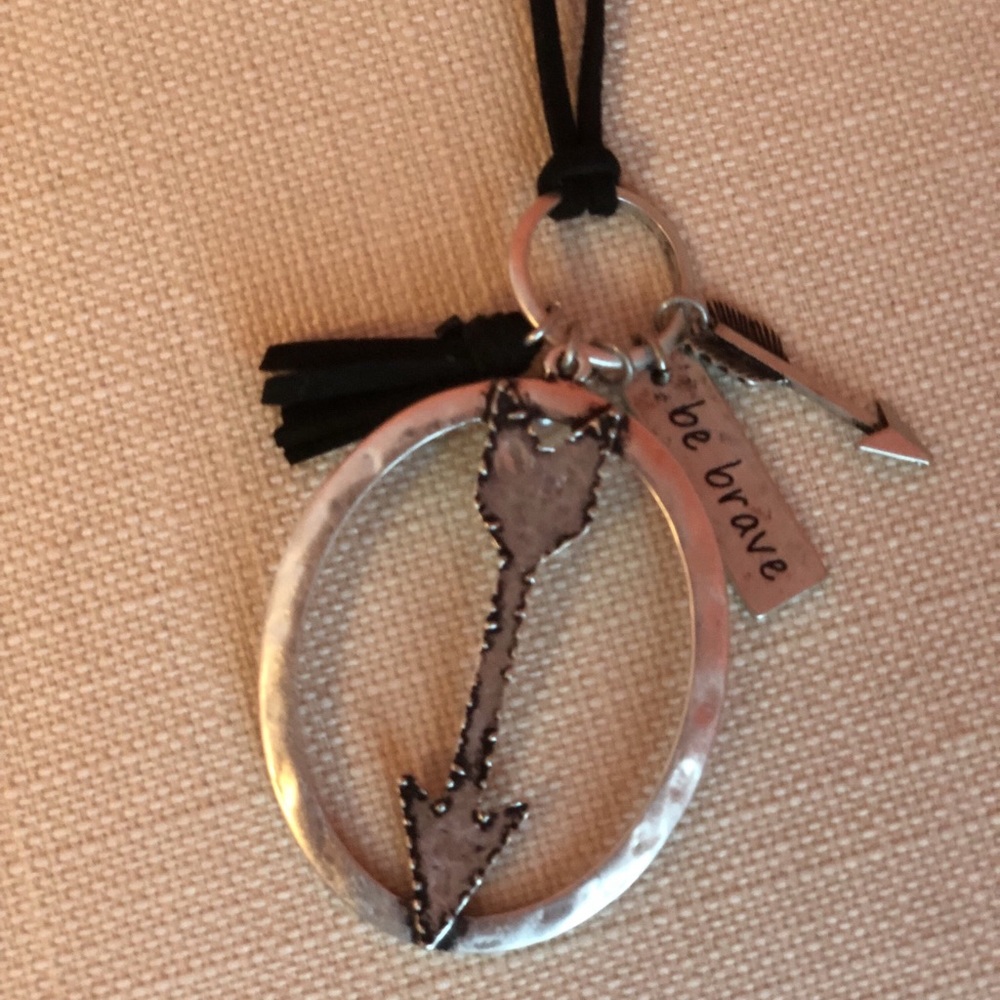 Long faux suede necklace